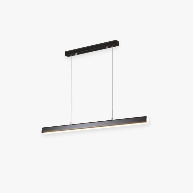 Linear LED Pendant Light | Black or Brown Metal and Acrylic Bar, 31.5 to 59 in | Adjustable Hanging, Dining Room