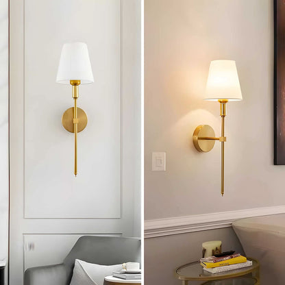 Fabric Shade Wall Sconces, Set of 2 | Rechargeable LED Bulbs with Remote | Stick-On or Screw Mount, 3 Finishes