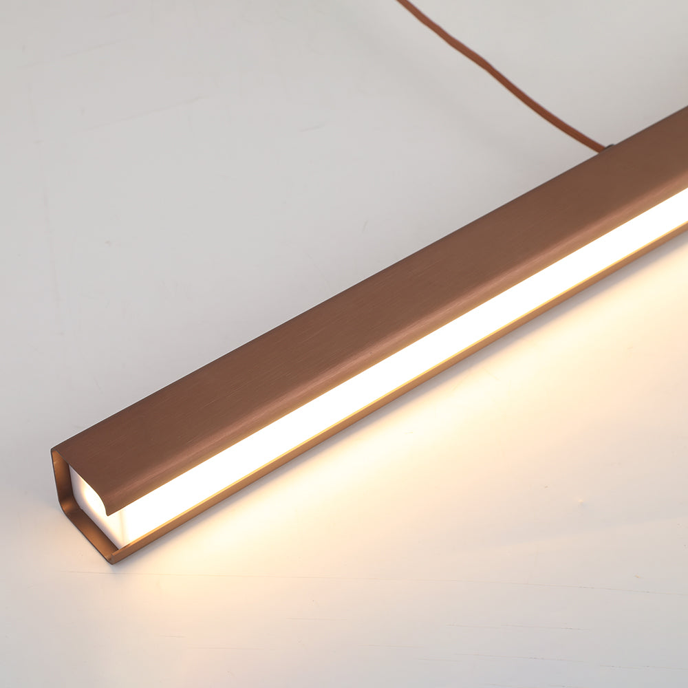Linear LED Pendant Light | Black or Brown Metal and Acrylic Bar, 31.5 to 59 in | Adjustable Hanging, Dining Room