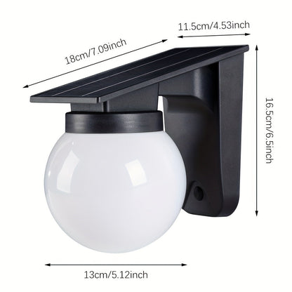 Solar Globe LED Wall Light | IP65 Waterproof, Smart Dusk-to-Dawn Sensor