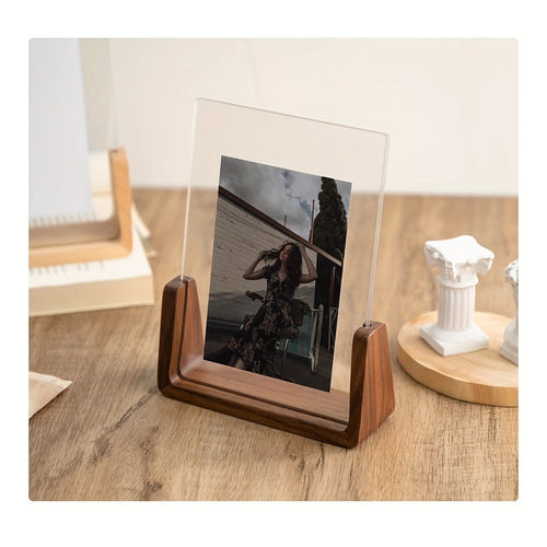 Photo Frame | U-Shaped Acrylic & Solid Wood