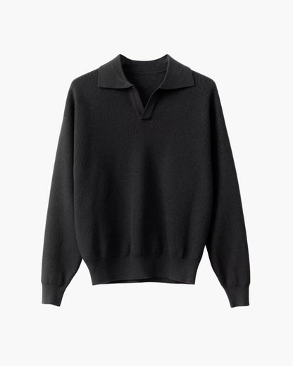 Men's Knit Polo Jumper | Textured Soft Knit, Polo Collar, Long Sleeves, Regular Fit | 4 Colours, M to 2XL
