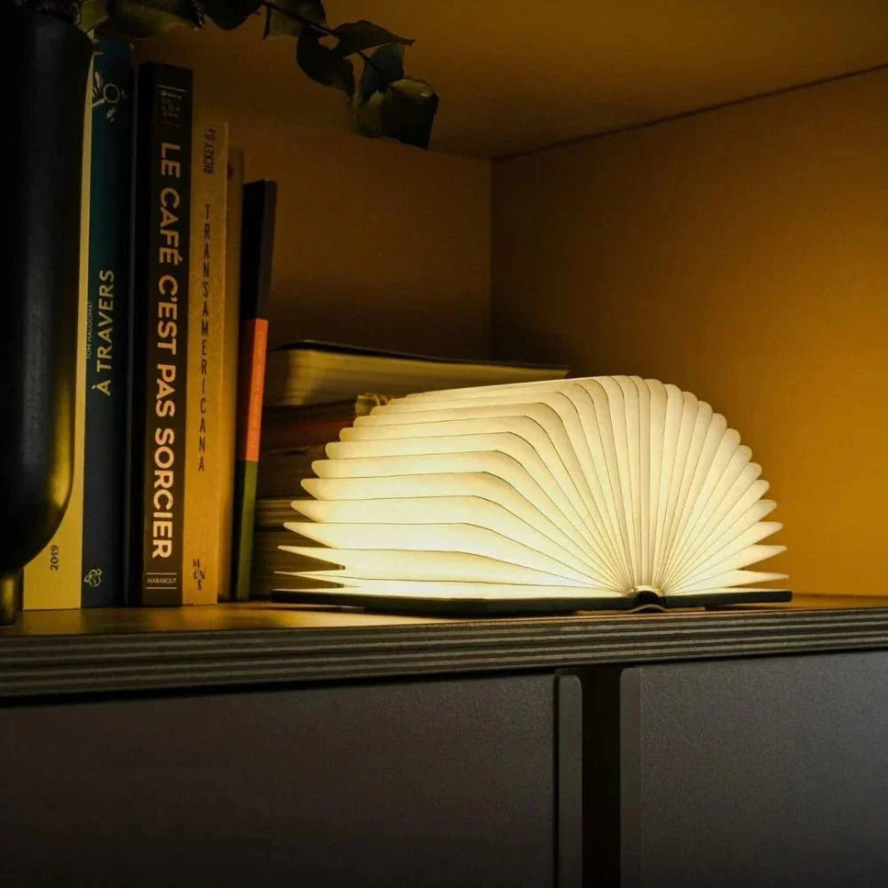 Portable Table Lamp | 360° Foldable Design, USB Rechargeable, Eco-Friendly Wood