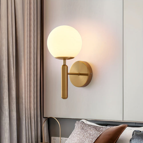 Glass Globe Wall Sconce | Polished Metal Semi-Flush Mount