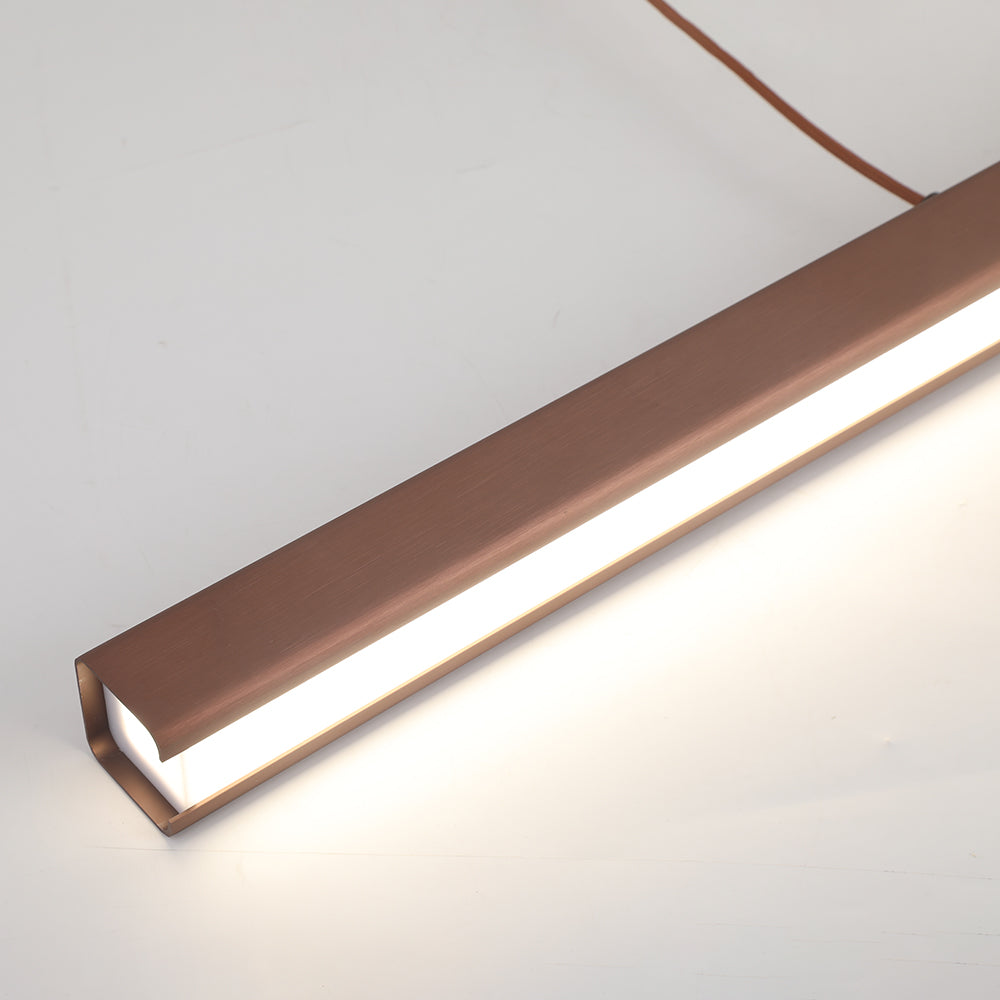 Linear LED Pendant Light | Black or Brown Metal and Acrylic Bar, 31.5 to 59 in | Adjustable Hanging, Dining Room