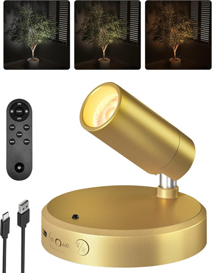Wireless Accent Spotlight | Rechargeable RGB LED Art Light, 5500mAh | Remote & Touch, Magnetic Mount, 1, 2 or 4