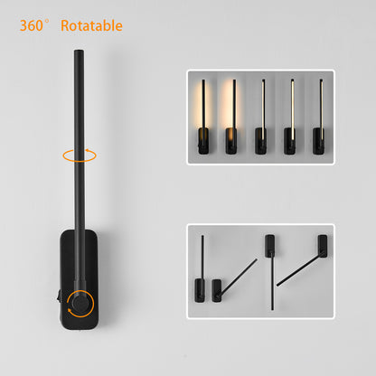 The LED bar rotates 360 degrees, from vertical sconce to horizontal picture light