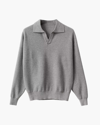 Men's Knit Polo Jumper | Textured Soft Knit, Polo Collar, Long Sleeves, Regular Fit | 4 Colours, M to 2XL