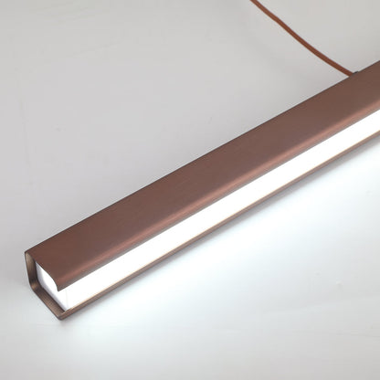 Linear LED Pendant Light | Black or Brown Metal and Acrylic Bar, 31.5 to 59 in | Adjustable Hanging, Dining Room