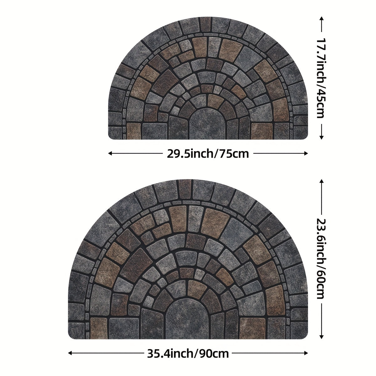 Mosaic Door Mat | Non-Slip Polyester | Semicircle