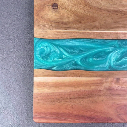 Resin River Cutting Board | Durable Acacia Wood Charcuterie Board