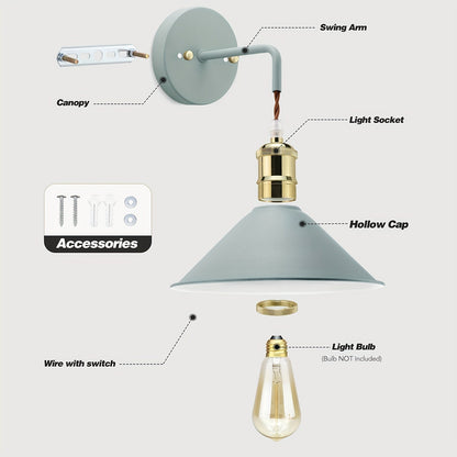 Wall Sconce Light | Industrial Metal Fixture with Oil-Rubbed Finish