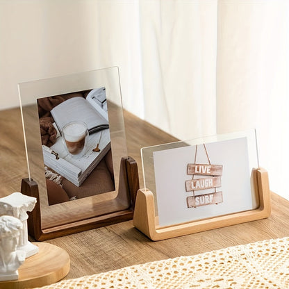 Photo Frame | U-Shaped Acrylic & Solid Wood