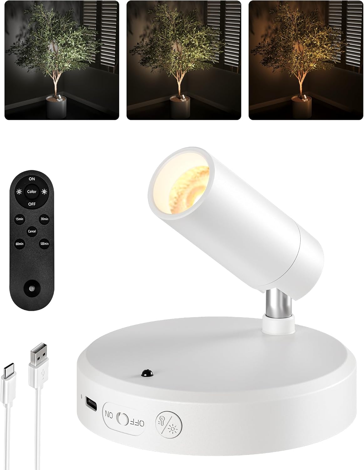 Wireless Accent Spotlight | Rechargeable RGB LED Art Light, 5500mAh | Remote & Touch, Magnetic Mount, 1, 2 or 4