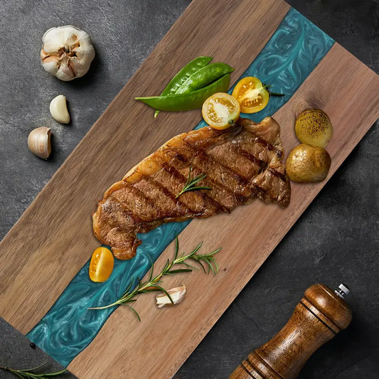 Resin River Cutting Board | Durable Acacia Wood Charcuterie Board