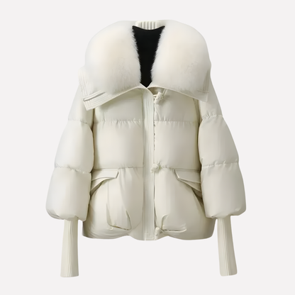 Women's Puffer Jacket | Quilted with Detachable Faux Fur Collar, Ribbed Cuffs, Side Pockets | 3 Colours, S to XL
