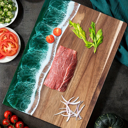 Cutting Board | Ocean Resin Inlay with Acacia Wood