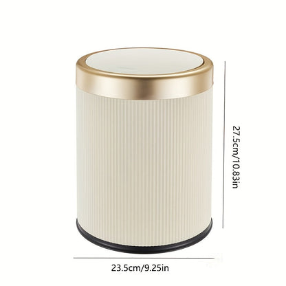Oval Trash Can | Press-Top Lid with Odor-Sealing Inner Bucket