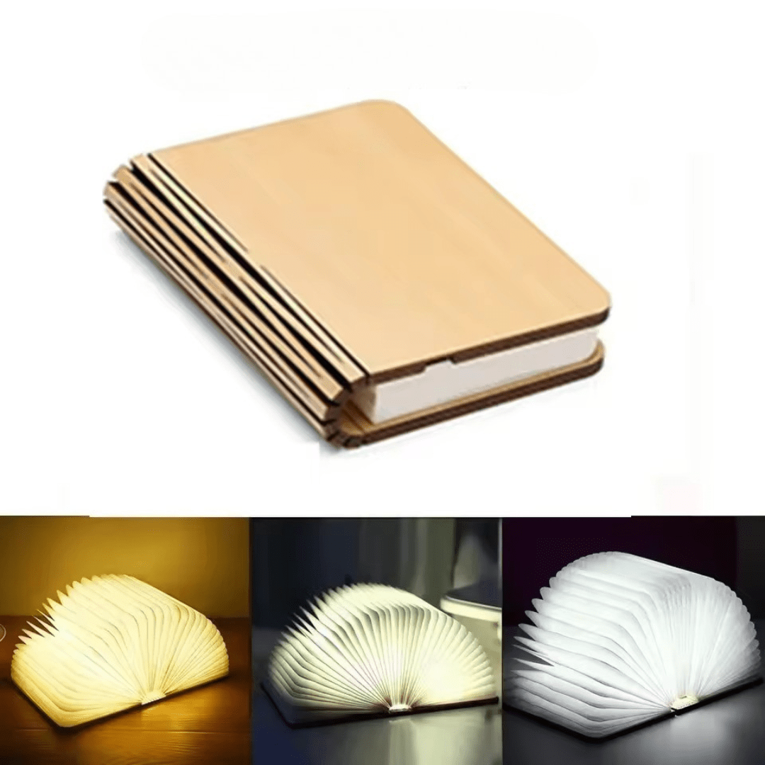 Portable Table Lamp | 360° Foldable Design, USB Rechargeable, Eco-Friendly Wood
