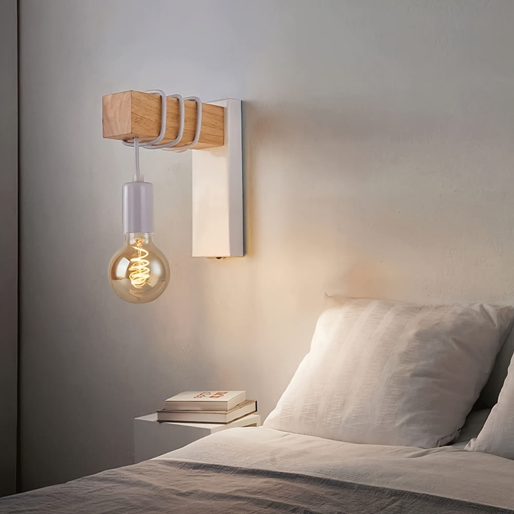 Industrial Wall Sconce | Metal and Wood Design