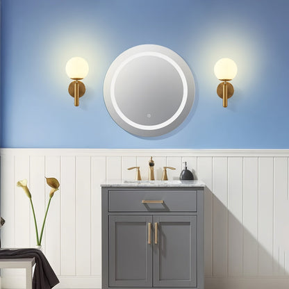 Glass Globe Wall Sconce | Polished Metal Semi-Flush Mount