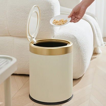 Oval Trash Can | Press-Top Lid with Odor-Sealing Inner Bucket
