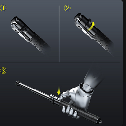 Automatic Self Defense Walking Stick | Alloy Steel, Anti-Slip Grip, Telescopic Design