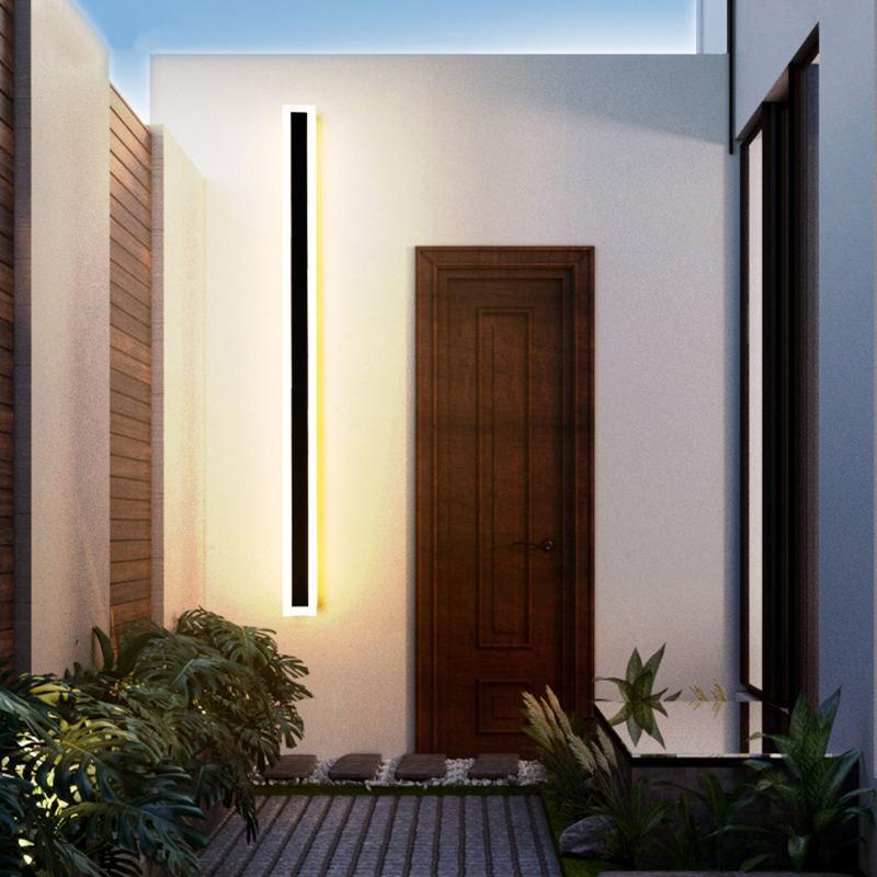 Linear Outdoor Wall Light | IP65 Waterproof LED Bar in Metal and Acrylic | 11.8 to 59 in Hardwired Sconce