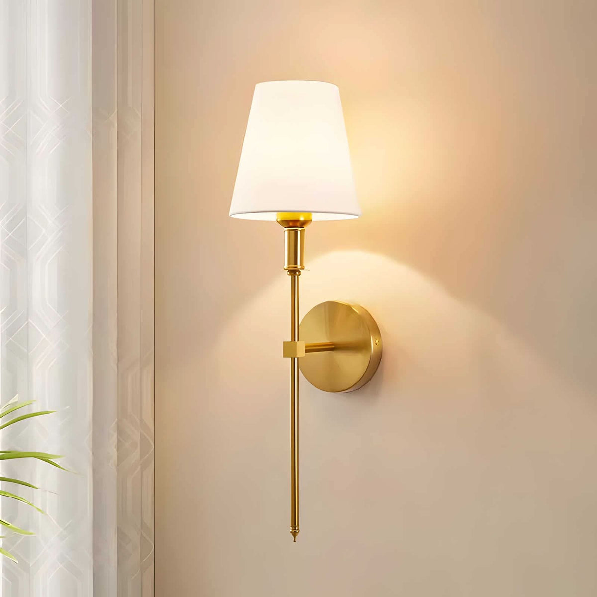 Fabric Shade Wall Sconces, Set of 2 | Rechargeable LED Bulbs with Remote | Stick-On or Screw Mount, 3 Finishes