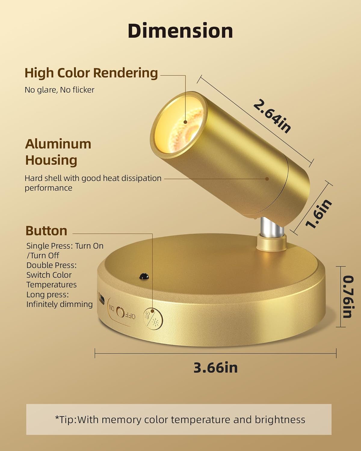 Wireless Accent Spotlight | Rechargeable RGB LED Art Light, 5500mAh | Remote & Touch, Magnetic Mount, 1, 2 or 4