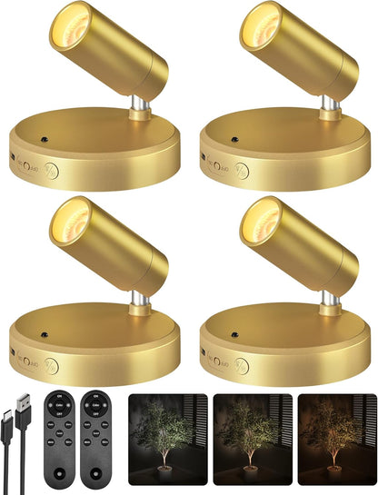 Wireless Accent Spotlight | Rechargeable RGB LED Art Light, 5500mAh | Remote & Touch, Magnetic Mount, 1, 2 or 4