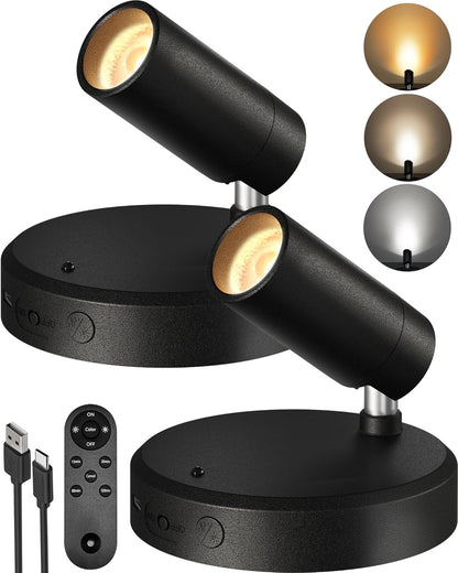 Wireless Accent Spotlight | Rechargeable RGB LED Art Light, 5500mAh | Remote & Touch, Magnetic Mount, 1, 2 or 4