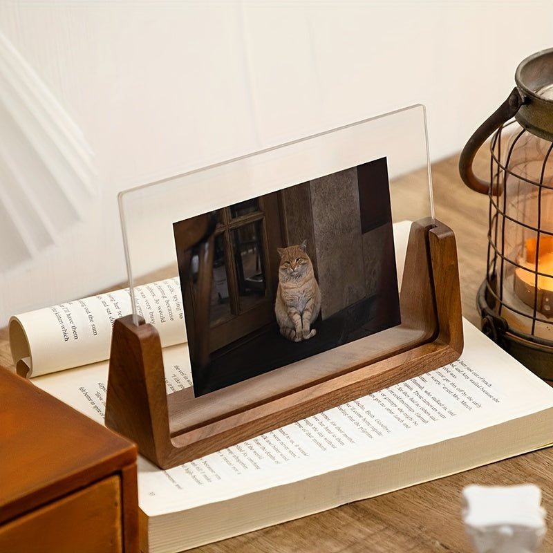 Photo Frame | U-Shaped Acrylic & Solid Wood