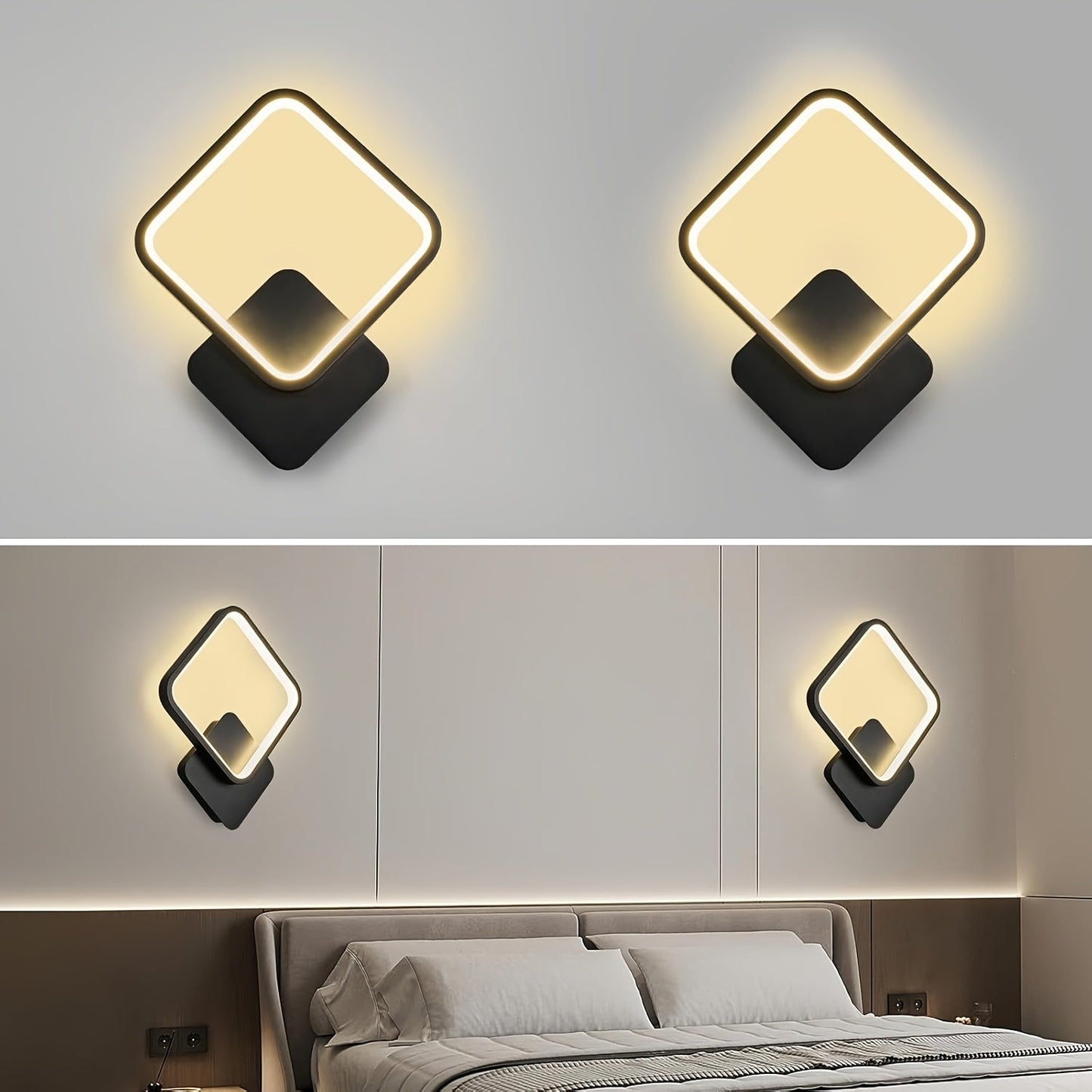 LED Wall Lamp | Modern Square Design with Metal Frame