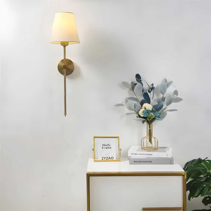 Fabric Shade Wall Sconces, Set of 2 | Rechargeable LED Bulbs with Remote | Stick-On or Screw Mount, 3 Finishes
