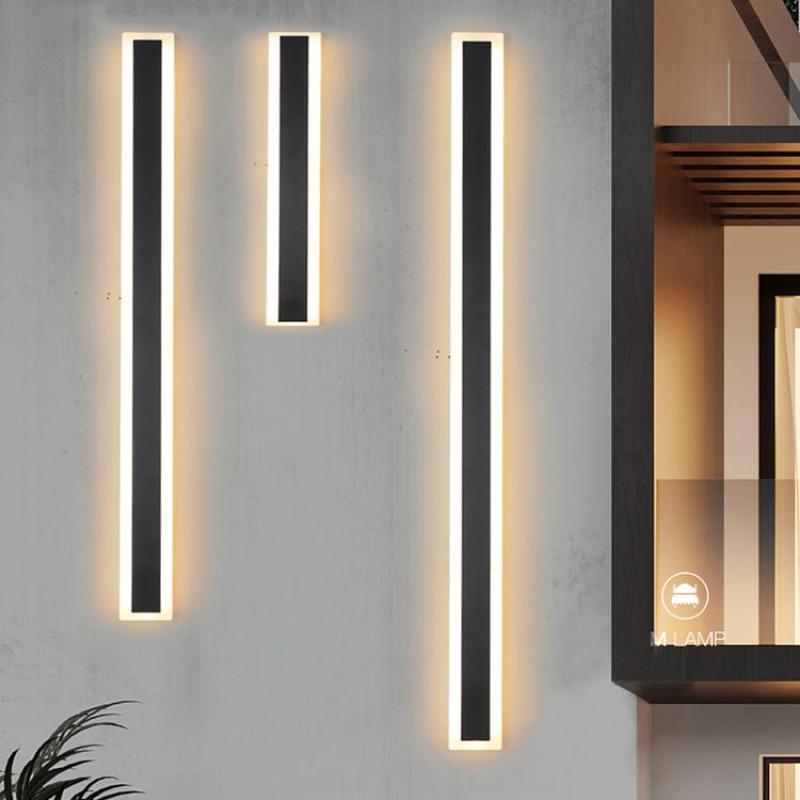 Linear Outdoor Wall Light | IP65 Waterproof LED Bar in Metal and Acrylic | 11.8 to 59 in Hardwired Sconce
