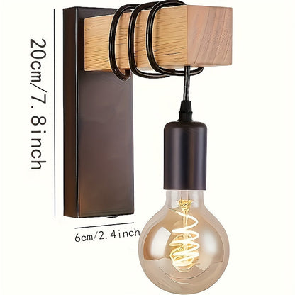 Industrial Wall Sconce | Metal and Wood Design
