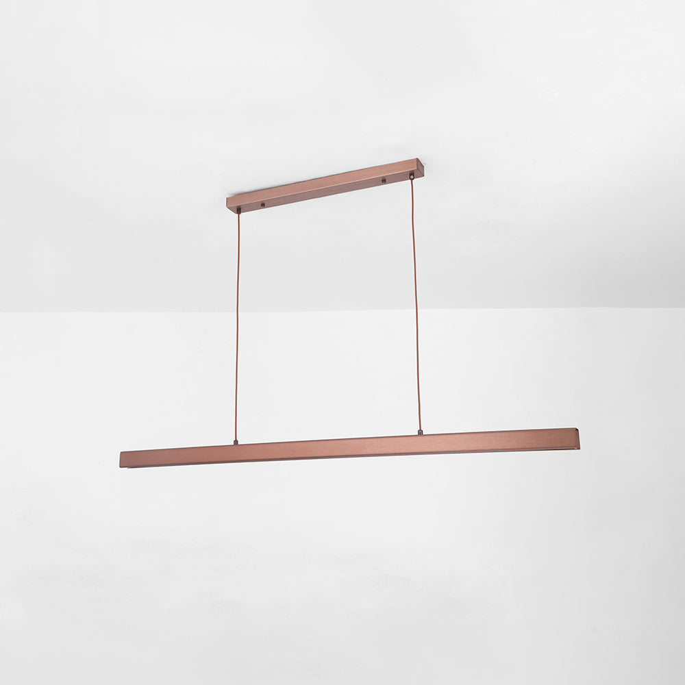 Linear LED Pendant Light | Black or Brown Metal and Acrylic Bar, 31.5 to 59 in | Adjustable Hanging, Dining Room