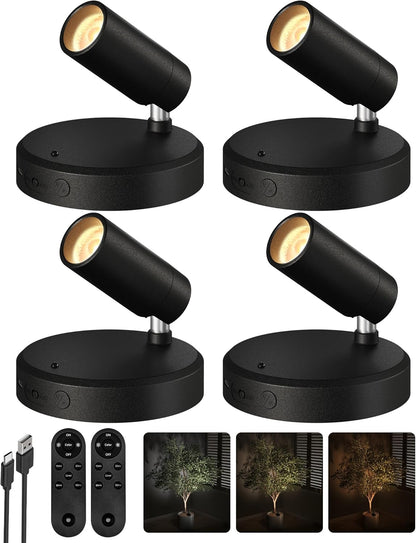 Wireless Accent Spotlight | Rechargeable RGB LED Art Light, 5500mAh | Remote & Touch, Magnetic Mount, 1, 2 or 4