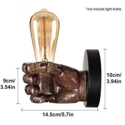 Industrial Wall Lamp | Hand-Shaped Resin Sconce for E26 Bulb