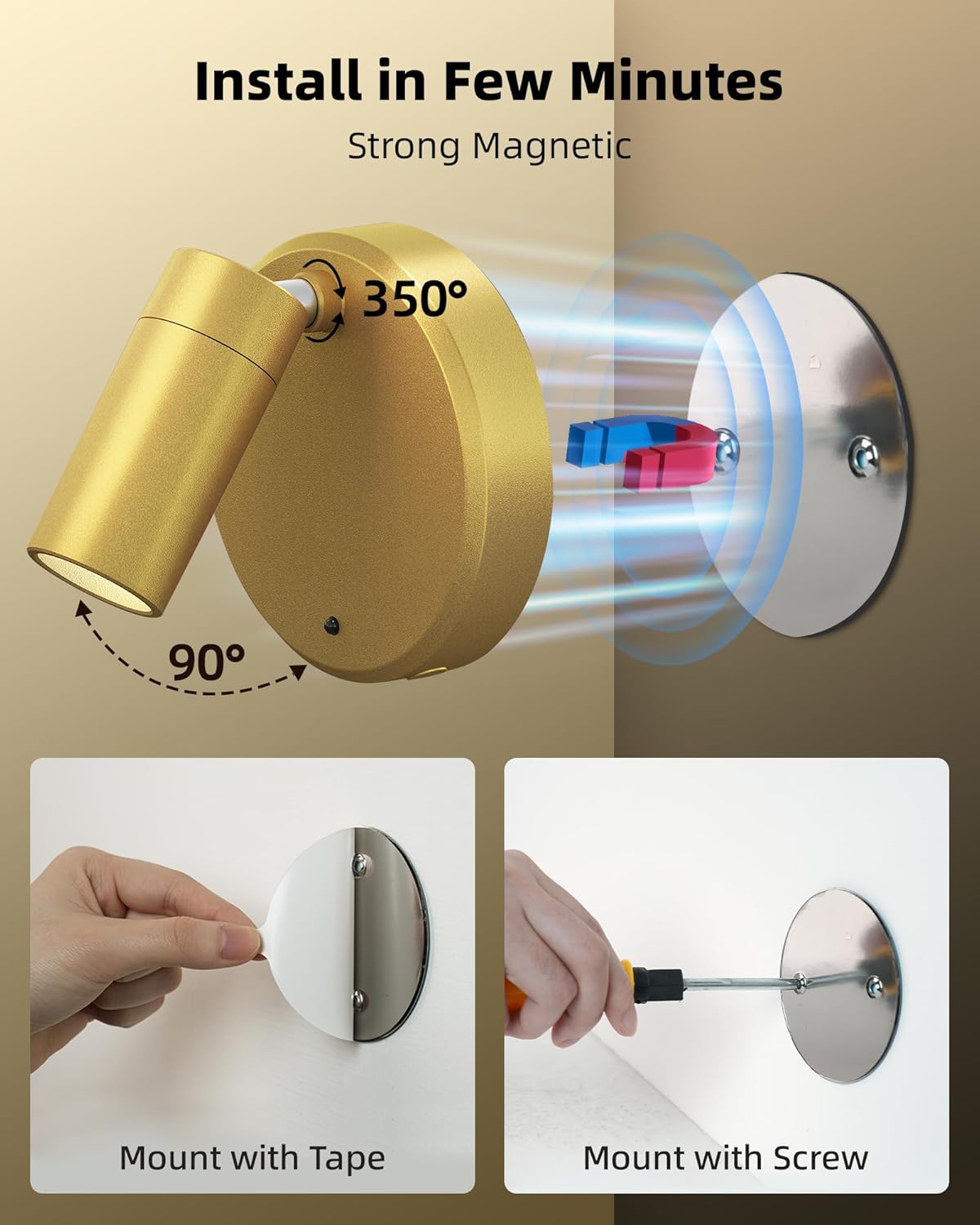 Wireless Accent Spotlight | Rechargeable RGB LED Art Light, 5500mAh | Remote & Touch, Magnetic Mount, 1, 2 or 4