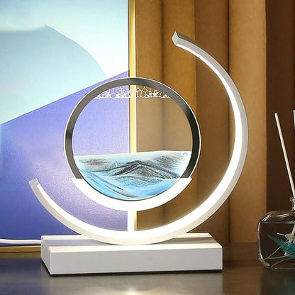 LED Table Lamp | 360° Rotating Acrylic Design with Coloured Sand