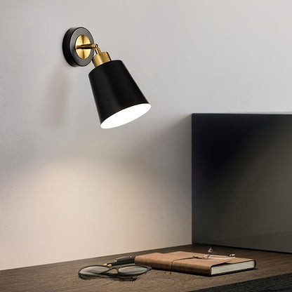 Wall Sconce Light | Matte Black & Gold Metal