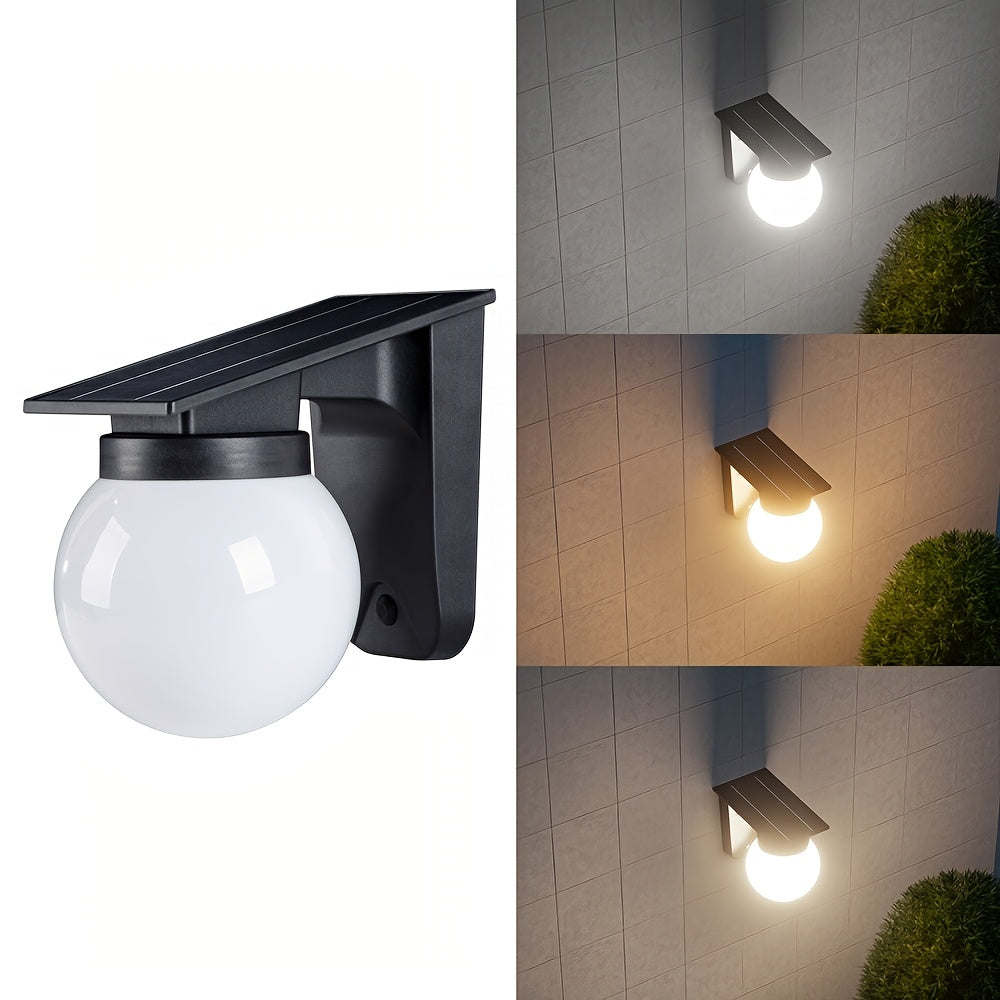 Solar Globe LED Wall Light | IP65 Waterproof, Smart Dusk-to-Dawn Sensor