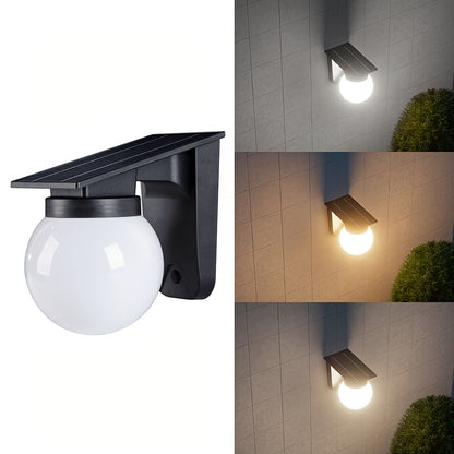 Solar Globe LED Wall Light | IP65 Waterproof, Smart Dusk-to-Dawn Sensor