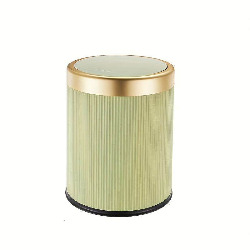 Oval Trash Can | Press-Top Lid with Odor-Sealing Inner Bucket