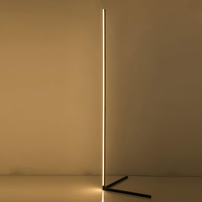 LED Corner Floor Lamp | 56 or 63 in Aluminum Light Bar, RGB or Tunable White | Remote Dimming, Black or White