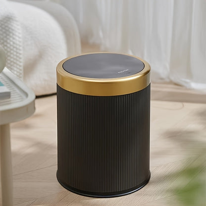 Oval Trash Can | Press-Top Lid with Odor-Sealing Inner Bucket