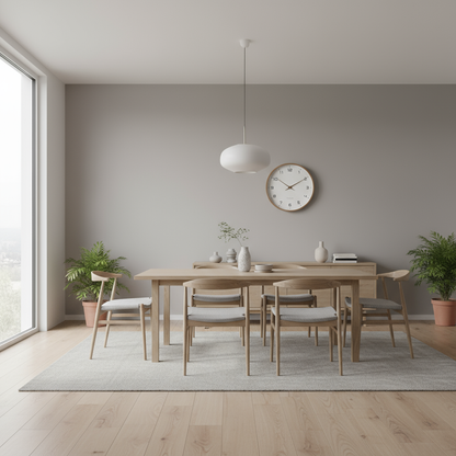 Wall Clock | Silent Quartz Movement, Natural Wood Frame