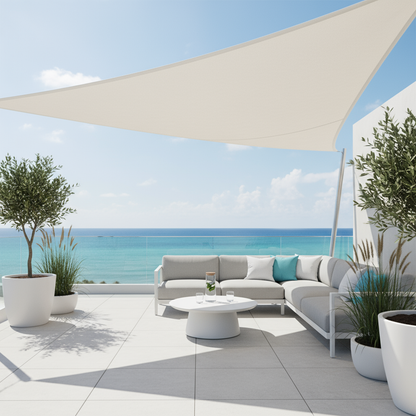 TriBlocker Shade Sail | Waterproof Polyester Triangle Design | UV Protection, Easy Installation